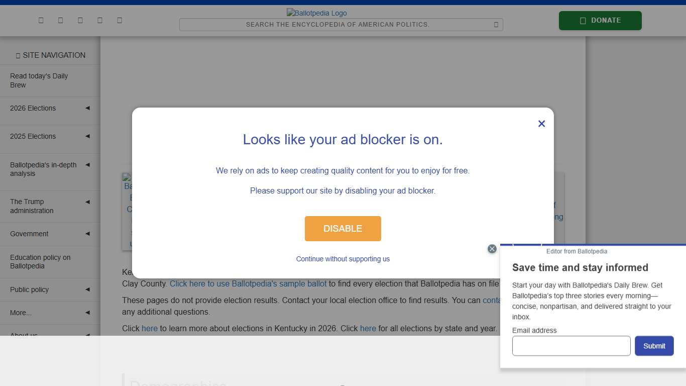 Clay County, Kentucky, elections, 2026 - Ballotpedia