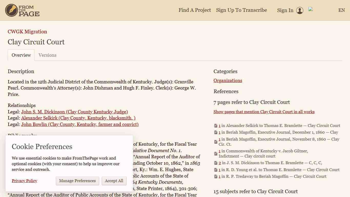 Clay Circuit Court | FromThePage